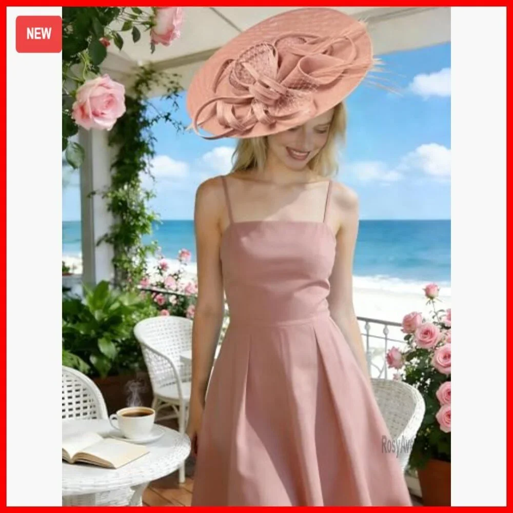 Elegant Fascinator Hat with Flower Feathers Headband for Wedding Derby Party
